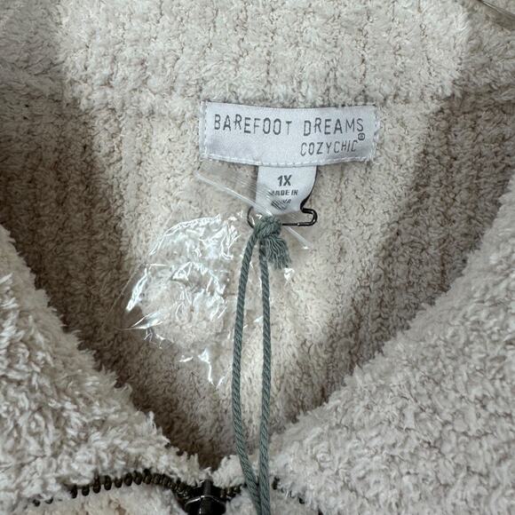 Barefoot Dreams Cozychic Half Zip Tunic Seashell 1X New NWT Pullover Cream - Picture 4 of 6